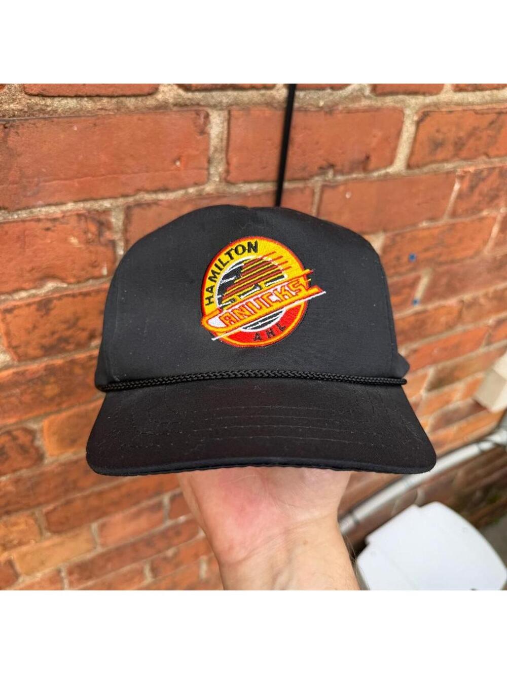 Vintage Hamilton Canucks AHL SnapBack hat RARE 90s OS